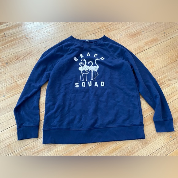 Old Navy Tops - Old Navy Beach Squad Women’s L Sweater Flamingo Travel Funny